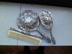 kaptafelset, handspiegel, kam en borstel. Zilverplate, Ophalen of Verzenden