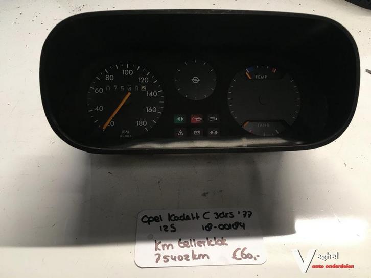 Opel Kadett C 1977 1.2 S   1800184             Km Tellerklok, Auto-onderdelen, Dashboard en Schakelaars, Gebruikt, Ophalen of Verzenden