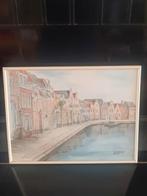 Prachtige aquarel Langegracht Maarssen M. Maat, Ophalen