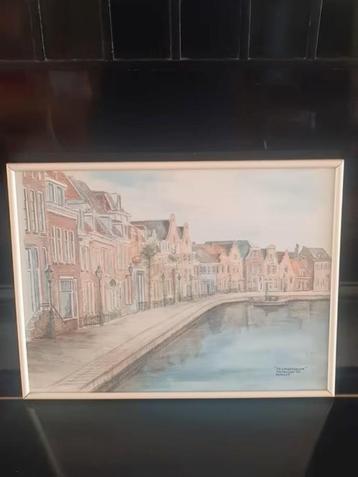 Prachtige aquarel Langegracht Maarssen M. Maat beschikbaar voor biedingen