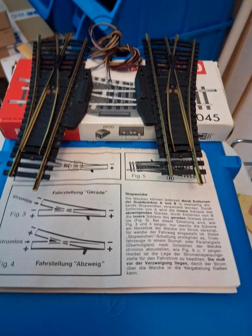 Fleischman electrische wisselpaar 6045 in nieuwstaat, Hobby en Vrije tijd, Modeltreinen | H0, Zo goed als nieuw, Rails, Gelijkstroom