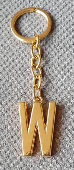 Goudkleurige sleutelhanger letter W, Verzamelen, Sleutelhangers, Ophalen of Verzenden, Zo goed als nieuw