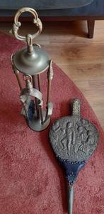 Koperen haardset en blaasbalg, Huis en Inrichting, Haarden, Ophalen, Gebruikt, Vrijstaande haard, Overige soorten