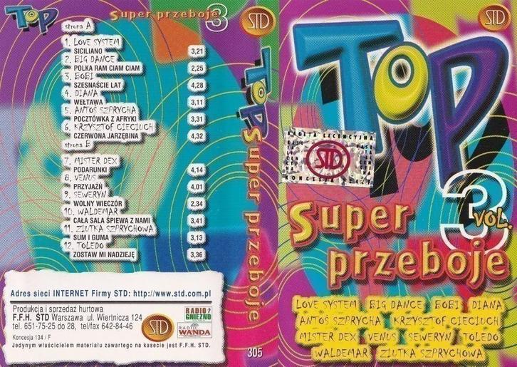Cassettebandje Various – Top Super Przeboje Vol. 3, Cd's en Dvd's, Cassettebandjes, Zo goed als nieuw, Origineel, Pop, 1 bandje
