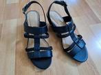 Zwarte kunstof sandalen. Maat:35, Zwart, Zo goed als nieuw, Sandalen of Muiltjes, Ophalen of Verzenden