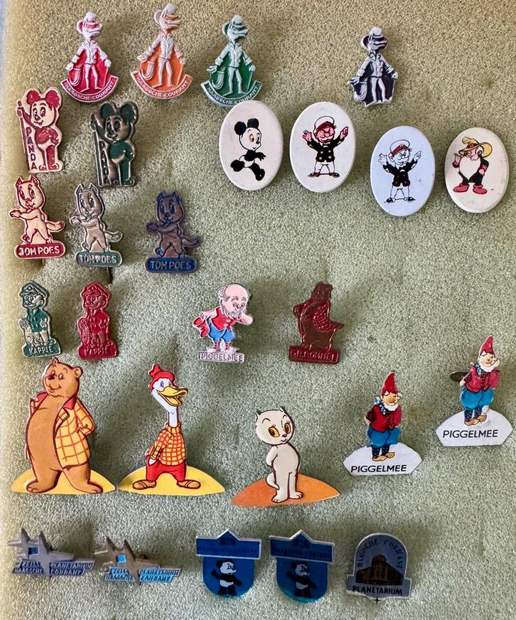 Speldjes Marten Toonder Olie B. Bommel Tom Poes Panda Waggel, Verzamelen, Speldjes, Pins en Buttons, Zo goed als nieuw, Speldje of Pin