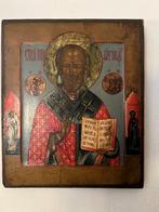 Antieke Icoon Sint Nicolaas 19de eeuw Russisch, Ophalen of Verzenden