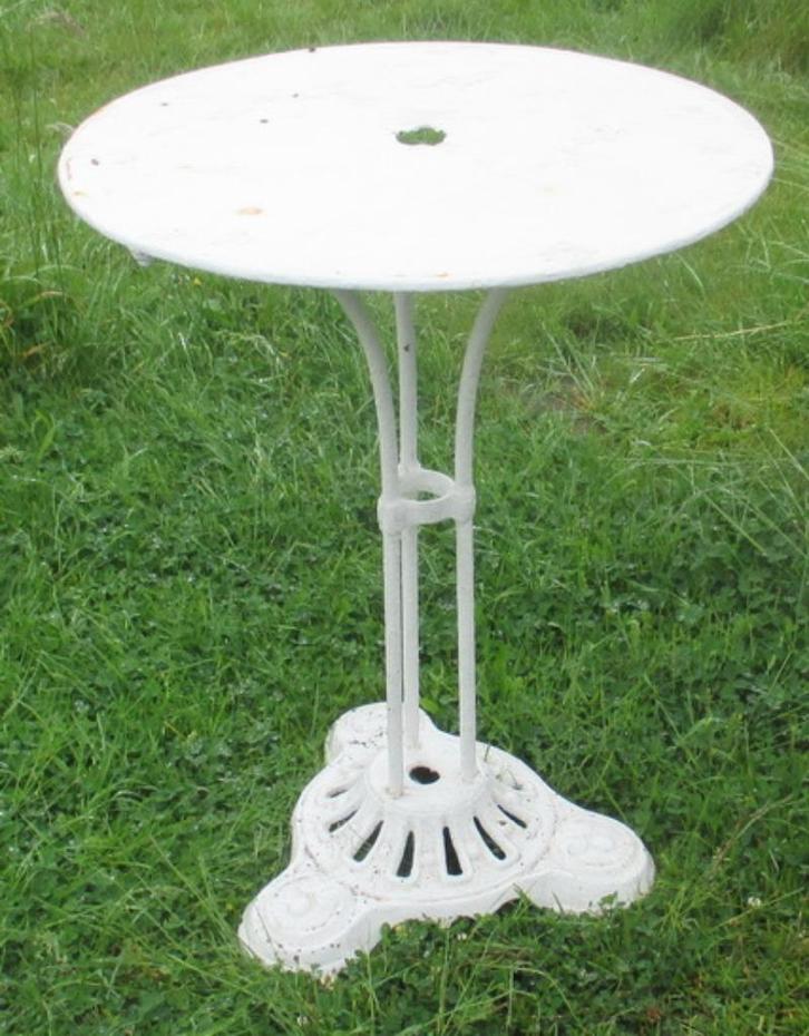 antiek bistro tafel, tuintafeltje op gietijzeren voet 17, Antiek en Kunst, Curiosa en Brocante, Ophalen
