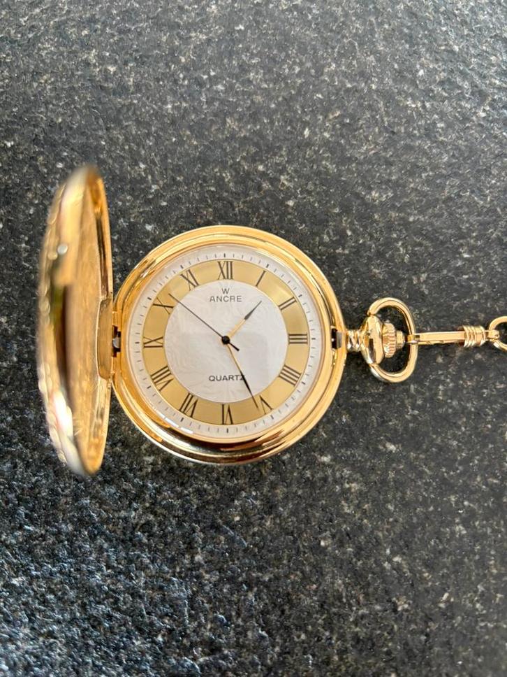 Ancre doublé vestzakhorloge compleet met ketting, Sieraden, Tassen en Uiterlijk, Horloges | Antiek, Zakhorloge, Overige merken