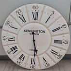 Grote houten vintage stationsklok 75 cm (defect), Ophalen, Gebruikt, Analoog, Wandklok