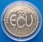 Penning Europa ECU - 1998, Postzegels en Munten, Penningen en Medailles, Verzenden, Zilver, Buitenland