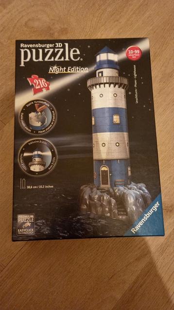 3d vuurtoren puzzel ravensburger (night edition) beschikbaar voor biedingen