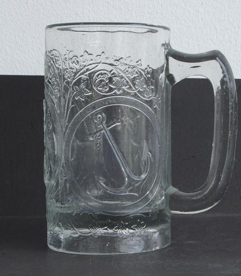 antieke Duitse Bierpul met anker 13 cm hoog  mooie staat., Verzamelen, Biermerken, Gebruikt, Pul(len), Overige merken, Ophalen of Verzenden