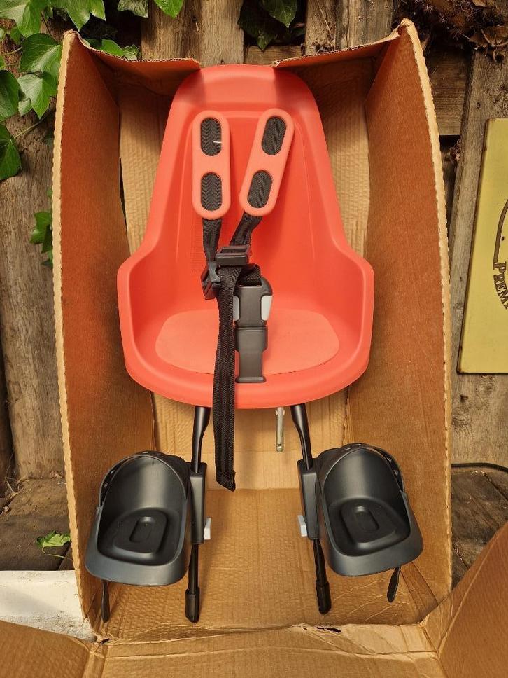 BiBike Kindefiets zitje, Fietsen en Brommers, Fietsaccessoires | Fietsstoeltjes, Zo goed als nieuw, Voorzitje, 0 t/m 18 kg, Voetsteuntjes