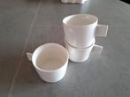 DEAGourmet Geo kopjes, wit porselein, dicht oor, minimalisme, Huis en Inrichting, Keuken | Servies, Ophalen of Verzenden, Zo goed als nieuw
