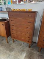 Vintage Deense ladenkast teak Mid-Century, Ophalen, Gebruikt, 5 laden of meer, 50 tot 100 cm
