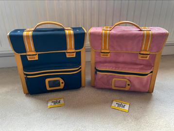 Vintage amigo schooltas, roze en blauw beschikbaar voor biedingen