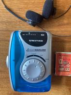 Blauwe walkman met radio equalizer koptelefoontje + bandje, Ophalen of Verzenden, Walkman