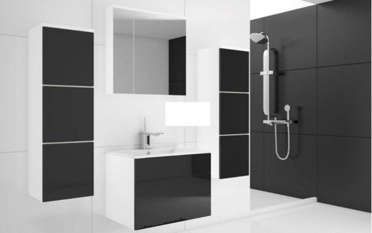 Badkamerset Polo Zwart, Huis en Inrichting, Badkamer | Badtextiel en Accessoires, Nieuw, Overige typen, Zwart, Ophalen of Verzenden