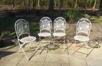 4 Franse ijzeren stoelen., Tuin en Terras, Ophalen, Gebruikt, Metaal, Inklapbaar