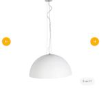 Grote hanglamp 70cm. Wit van buiten/ zilver van binnen., Huis en Inrichting, Lampen | Hanglampen, Ophalen, Zo goed als nieuw, 50 tot 75 cm