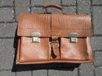 Vintage lederen schooltas, Sieraden, Tassen en Uiterlijk, Tassen | Schooltassen, Ophalen of Verzenden, Gebruikt, Bruin, Leer