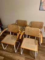 Witte Cesca stoelen Marcel Breuer B32 met armleuning, Huis en Inrichting, Stoelen, Gebruikt, Wit, Vintage, Ophalen of Verzenden