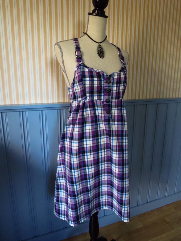 blauw purper wit geruite tuniek jurk Xdye valt als S/M, Kleding | Dames, Xdye, Blauw, Ophalen of Verzenden, Zo goed als nieuw