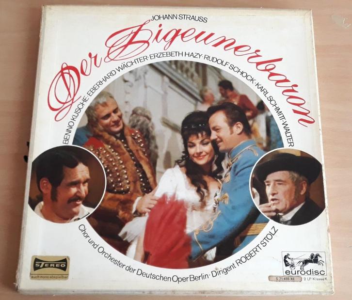 Der Zigeunerbaron - Rudolf Schock - 2 Lp box + 2 boekjes, Cd's en Dvd's, Vinyl | Klassiek, Zo goed als nieuw, Opera of Operette