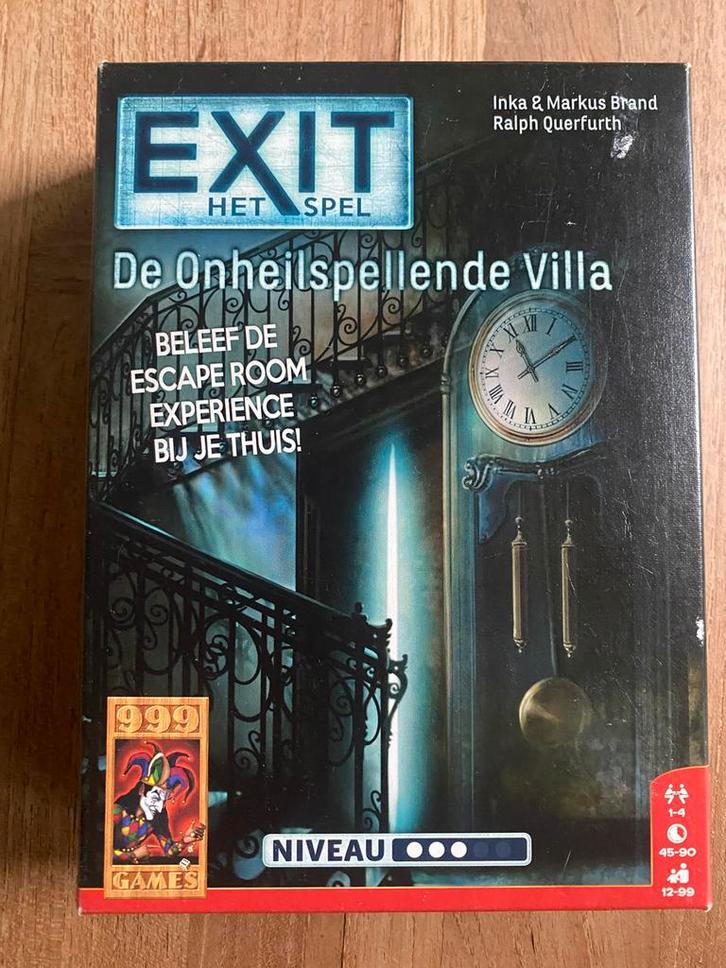 Exit het spel, de onheilspellende villa, Hobby en Vrije tijd, Denksport en Puzzels, Zo goed als nieuw, Overige typen, Ophalen
