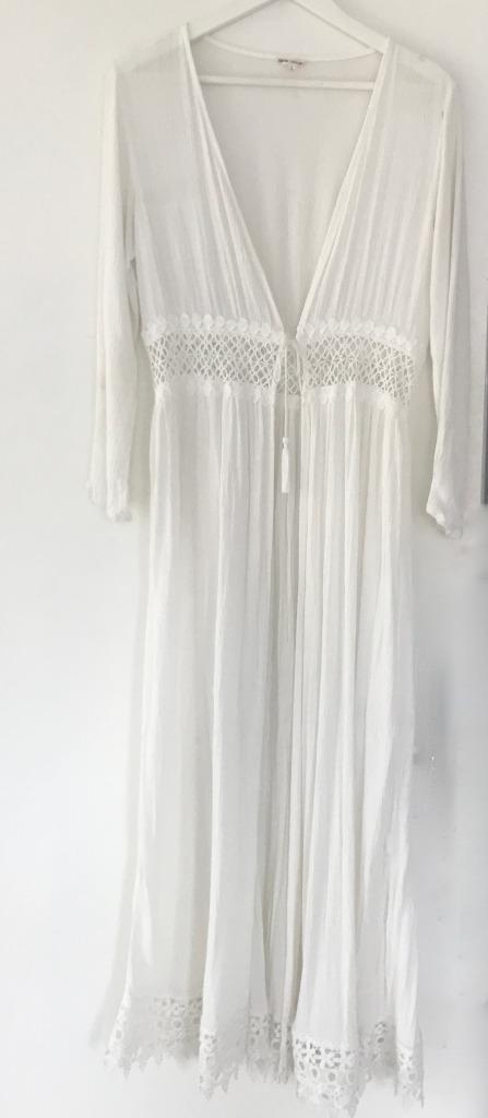 Ibiza lange blouse / vest / slip dress M/L  wit, Kleding | Dames, Blouses en Tunieken, Nieuw, Wit, Verzenden