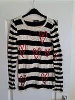 Blauw wit gestreepte dames trui met rode hartjes maat 36 / S, Kleding | Dames, Blauw, Yessica, Ophalen of Verzenden, Zo goed als nieuw