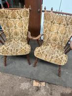 Vintage fauteuils met bloemmotief (set van 2), Ophalen, Gebruikt, Minder dan 75 cm, 50 tot 75 cm