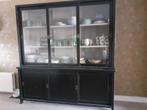 Buffetkast zwart, binnenkant zandkleur, Huis en Inrichting, Kasten | Buffetkasten, Ophalen, Zo goed als nieuw, 25 tot 50 cm, 200 cm of meer