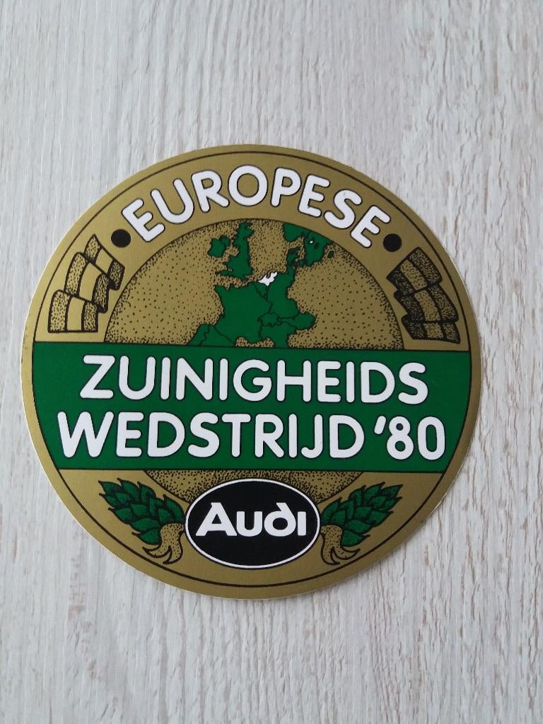 sticker EUROPESE Zuinigheids wedstrijd '80 AUDI, Verzamelen, Ophalen of Verzenden, Zo goed als nieuw, Auto of Motor
