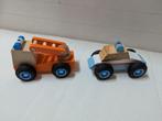 2x houten auto's, groot, met rubberen wielen, Ophalen of Verzenden, Zo goed als nieuw