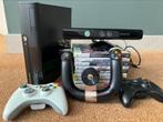 Xbox 360 E Kinect + Speed Wheel + 9 spelen, 250 GB, Met 2 controllers, 360 E, Ophalen of Verzenden
