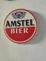 Vintage Amstel bier kroonkurk wanddecoratie/dienblad, Ophalen of Verzenden, Zo goed als nieuw, Reclamebord