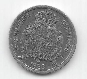 Spanje 50 centimos 1926 KM# 741 beschikbaar voor biedingen