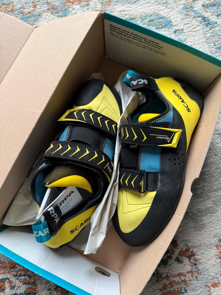 Scarpa Vapor V maat 45.5 nieuw in doos, Sport en Fitness, Klimsport, Zo goed als nieuw, Klimsportschoenen, Ophalen