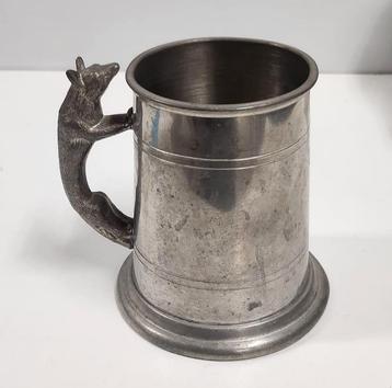 Tinnen Bierpul Sheffield Tankard Vos beschikbaar voor biedingen