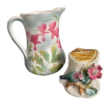 Antique majolica Pitcher St Clement France ArtDeco periode beschikbaar voor biedingen