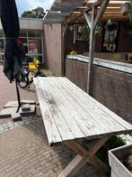 Houten tuin tafel, Tuin en Terras, Terrasdelen en Vlonders, Ophalen, Gebruikt, Hout
