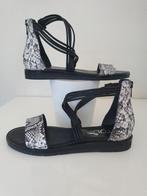 Mjus sandalen in zwart leer met slangenprint maat 39., Kleding | Dames, Schoenen, Mjus, Sandalen of Muiltjes, Zo goed als nieuw