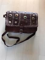 Mooie Grote Lederen Schoudertas/Tas Old Look/Boho/Hippie, Sieraden, Tassen en Uiterlijk, Tassen | Schoudertassen, Ophalen of Verzenden