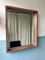 Spiegel hout, Huis en Inrichting, Ophalen, Vierkant, Zo goed als nieuw, 75 tot 100 cm