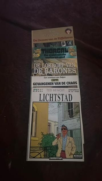 5 kwaliteit stripboeken jaren 80 Ted Benoit, Tardi, Thorgal beschikbaar voor biedingen