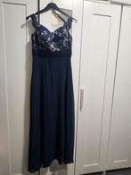 Elegante blauwe jurk met kanten details, Maat 38/40 (M), Galajurk, Blauw, Ophalen of Verzenden