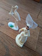 Vintage Taart Decoratie Bruid & Ooievaar, Antiek en Kunst, Curiosa en Brocante, Ophalen of Verzenden