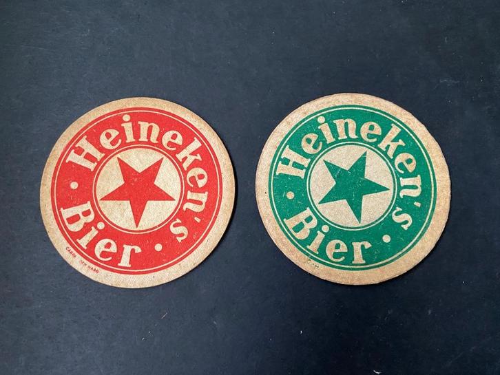 Heineken's Bier bierviltjes jaren 50 en later., Verzamelen, Biermerken, Gebruikt, Viltje(s), Heineken, Ophalen of Verzenden